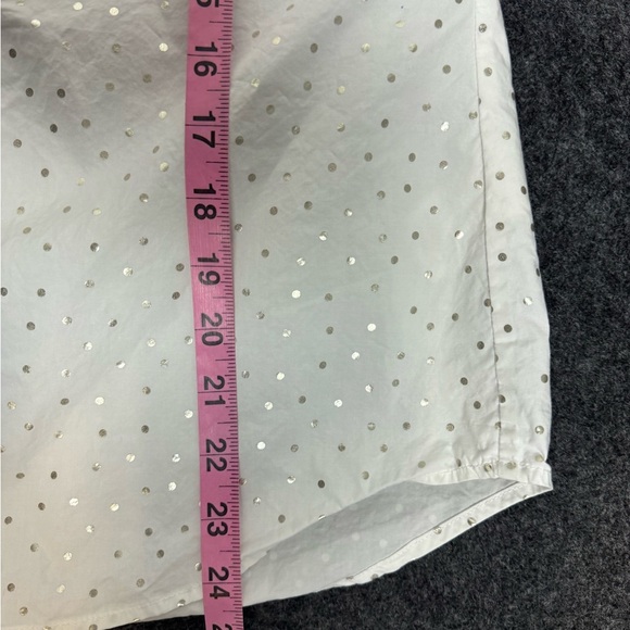 Boden The Classic Shirt White Button-Up with Silver Dots - Picture 4 of 6